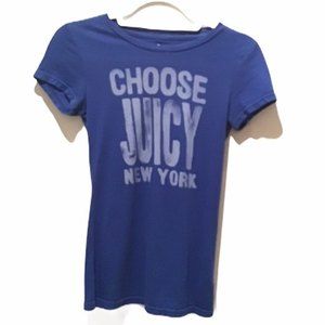 Juicy Couture “Choose Juicy New York ”Royal Blue T-Shirt Size Petite S